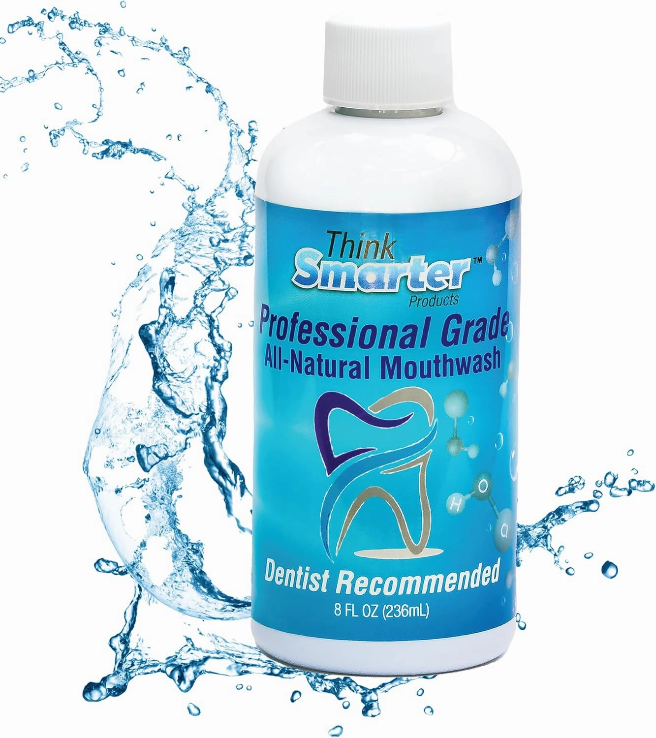 Professional Grade Mouthwash Alcohol Free, Oral Care Bad Breath Treatment, Hypochlorous Acid (HOCL) 80 ppm - Dentist Recommended for Plaque Removal & Gingivitis Prevention, 8 Oz