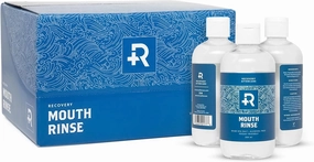 Recovery Aftercare Oral Piercing Aftercare Sea Salt Mouth Rinse - Alcohol Free Healing Solution Saline Mouthwash, 8 Ounces, Case of 12