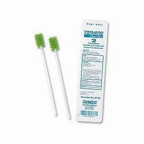 Sage Products Toothette Plus Swab with Alcohol-free Mouthwash,  Distinct Ridges - One pkt of 2 each