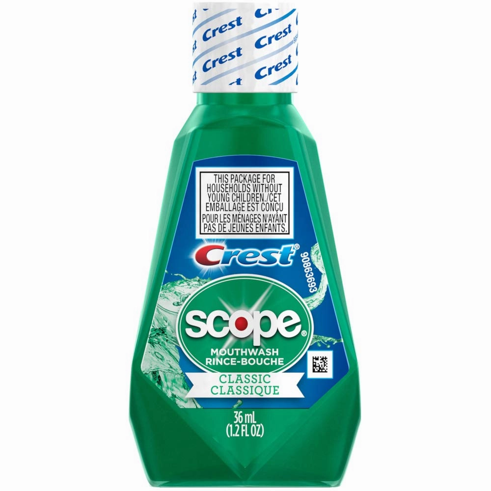 Scope Mouthwash, Classic Mint, Travel Size, 1.2 Ounces each (Value Pack Of 48)