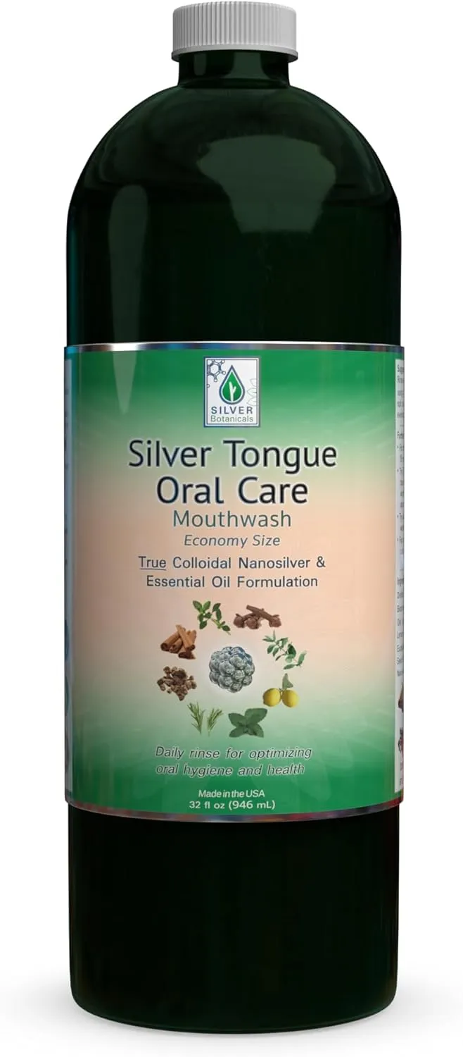 Silver Tongue Oral Care - All Natural Colloidal Silver Mouthwash, 32 oz.
