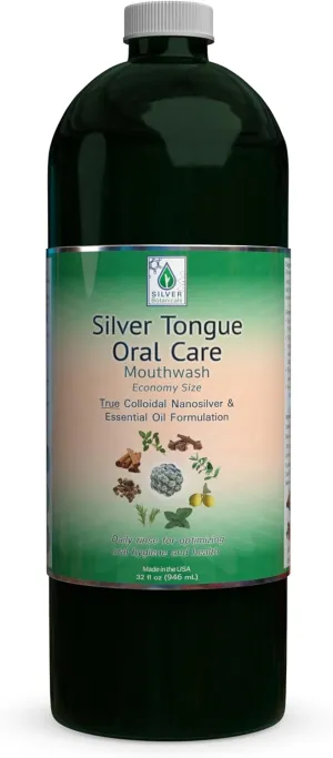 Silver Tongue Oral Care - All Natural Colloidal Silver Mouthwash, 32 oz.