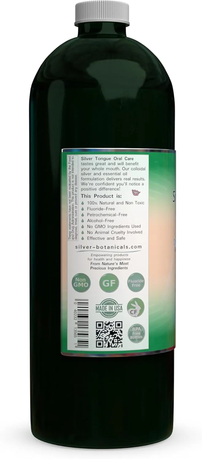 Silver Tongue Oral Care - All Natural Colloidal Silver Mouthwash, 32 oz.