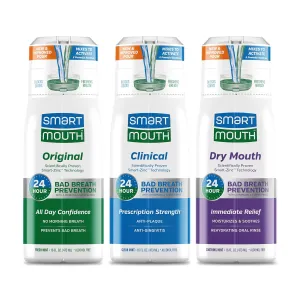 SmartMouth Activated Dry Mouth, Clinical DDS & Original Mouthwash, Mint, 16 fl oz Each