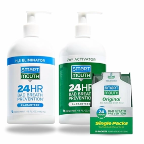 SmartMouth Original Activated 2-Bottle System Mouthwash   Travel Mouthwash 10 Single Packs