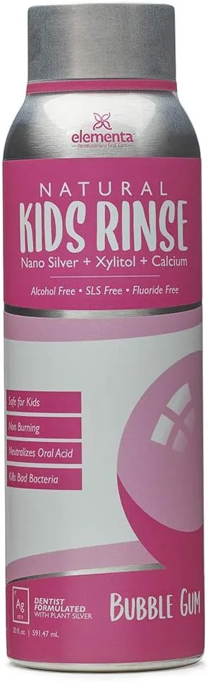 Somall Elementa Essentials Kids Bubble Gum | Mouth Rinse Oral Care 20 oz | Dentist Recommended | Neutralizes Oral Acid | Fresh & Healthy Natural Mouthwash for Kids
