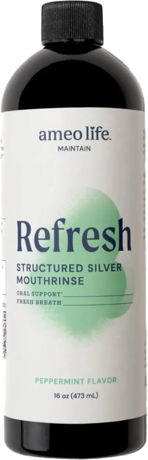 Structured Silver Mouthwash 10ppm Mint Flavor - Natural Colloidal Mouthwash for Fresh Breath & Oral Health, Alcohol-Free Oral Rinse with Silver Nanoparticles, 16 oz