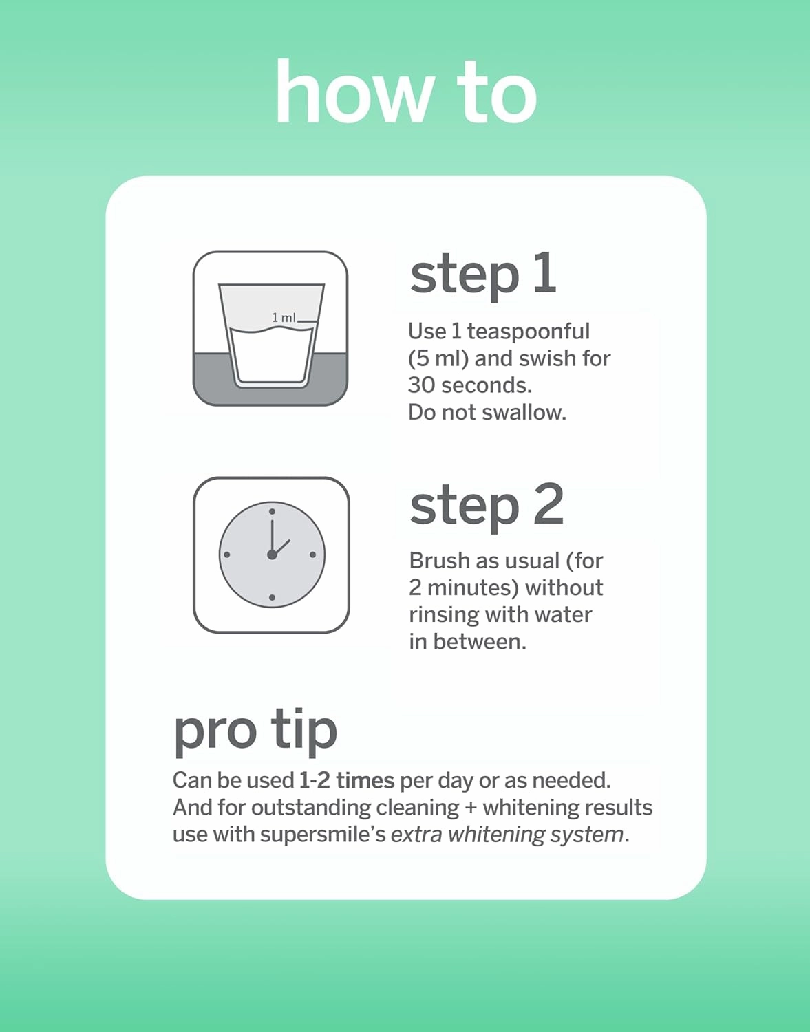Supersmile Extra Whitening Pre-Rinse - Clinically Formulated Pre-Brush Dental Mouthwash, 16 Fl. Oz (1-Bottle)