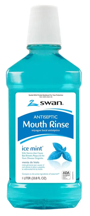 Swan Mouthwash, Blue Mint, 33.81 Fluid Ounce