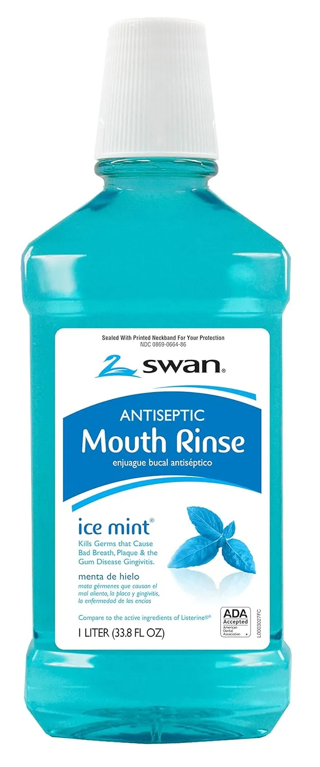 Swan Mouthwash, Blue Mint, 33.81 Fluid Ounce