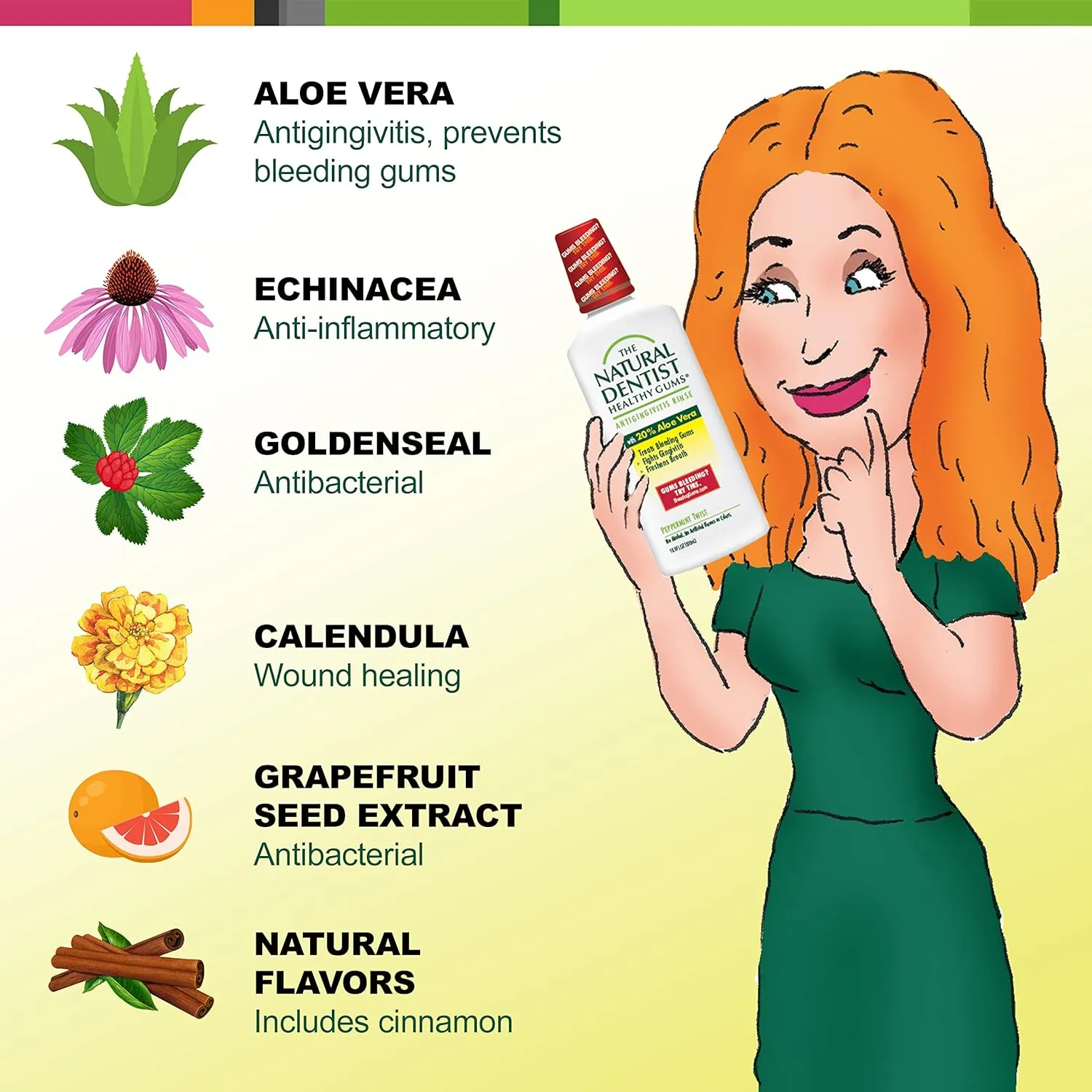 The Natural Dentist Healthy Gums Antigingivitis/Antiplaque Rinse; Adults 12 & Up; Gingivitis Mouthwash for Bleeding Gums, Safe for Chemo Patients; Aloe Vera; Alcohol-free, 16.9 fl oz (Pack of 3)