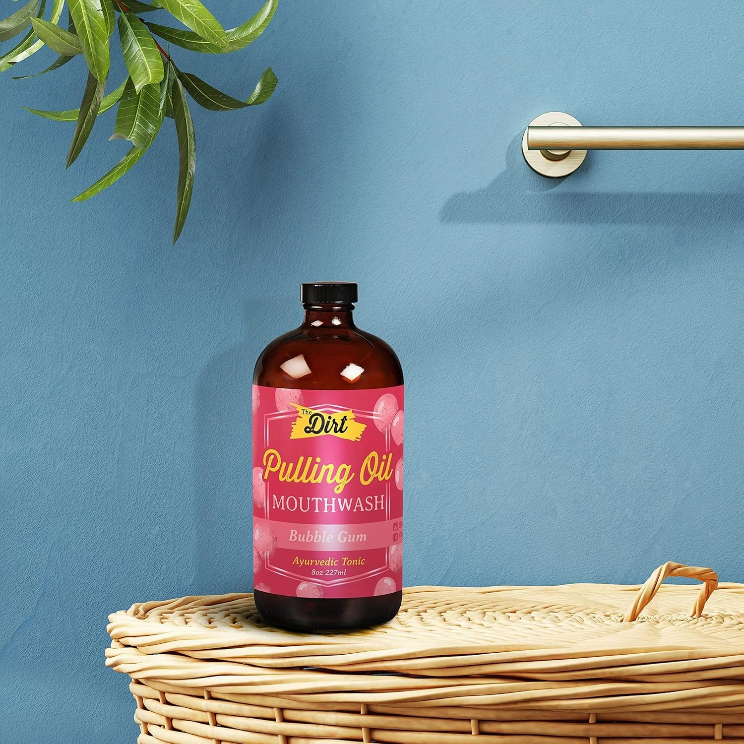 THE DIRT Oil Pulling Mouthwash - Gluten Free - Removes Plaque, Tartar, Bad Breath & Whitens Teeth (Bubblegum, 8 Ounce)