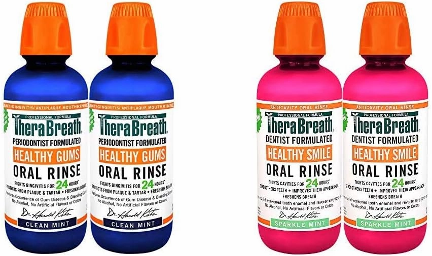 TheraBreath 24 Hour Healthy Gums Periodontist Formulated Oral Rinse, 16 Ounce (Pack of 2) 24 Hour Healthy Smile Dentist Formulated Oral Rinse, 16 Ounce (Pack of 2)
