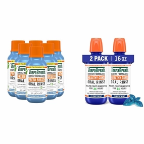 TheraBreath Dentist Formulated Fresh Breath Oral Rinse (Pack of 6) and Healthy Gums Antigingivitis Mouthwash (2-Pack)