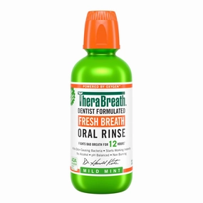 TheraBreath Fresh Breath Mouthwash, Mild Mint, Alcohol-Free, 16 fl oz