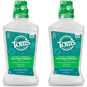 Tom's of Maine Long Lasting Wicked Fresh Mouthwash, Cool Mountain Mint - 16 oz - 2 pk by Tom's of Maine