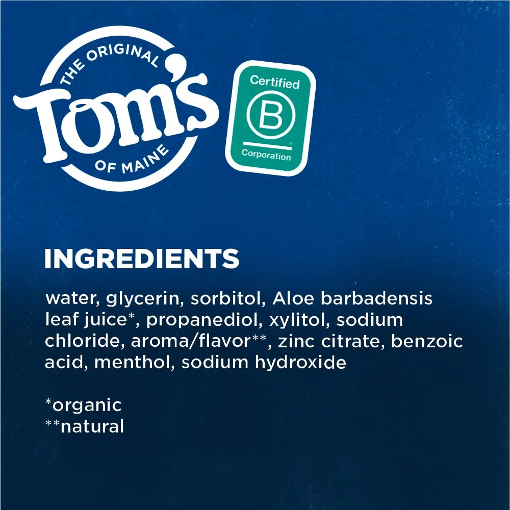 Tom's of Maine Sea Salt Natural Alcohol-Free Mouthwash, Refreshing Mint, 16 Fl Oz (Pack of 3)