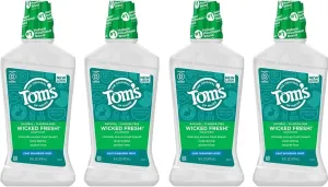 Tom's of Maine Wicked Fresh! Mouthwash Cool Mountain Mint 16 oz (Pack of 4)