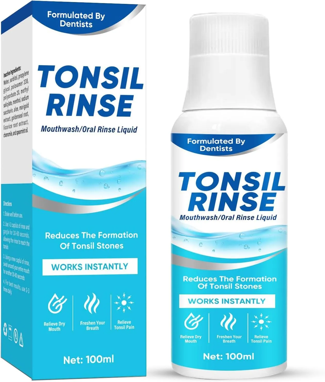 Tonsil Stone Remover, Natural Ingredients Mouthwash or Oral Rinse Liquid to Help Soothe Tonsils, Fast Effectively Soothe Dry Mouth & Freshens Breath Tonsil Stone Mouthwash, Smell Fresh