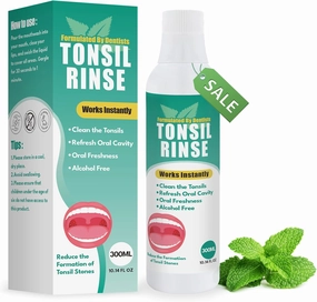 Tonsil Stone Remover Mouthwash, Natural Oral Rinse Liquid to Soothe Tonsils, Alcohol-Free Breath Freshens and No-Paraben Tonsil Stone Mouthwash