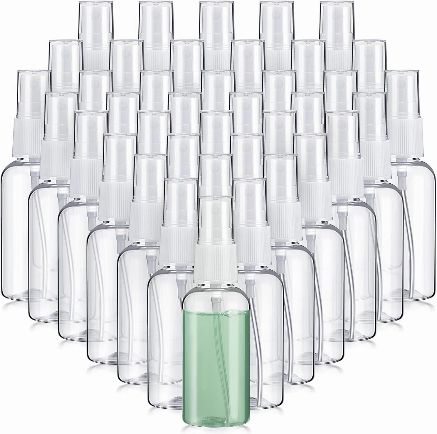 Uiifan 100 Pcs Mini Clear Spray Bottles 1 oz Small Empty Plastic Fine Mist Spray Bottles with Small Funnels for Essential Oils Travel Alcohol Perfumes