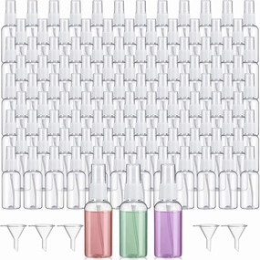 Uiifan 200 Pcs Mini Clear Spray Bottles 1 oz Small Empty Plastic Fine Mist Spray Bottles with Small Funnels for Essential Oils Travel Alcohol Perfumes