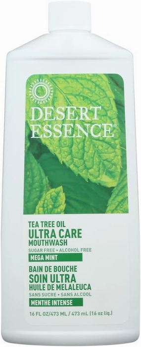 Ultra Care Mouthwash - Made With Natural Tea Tree Oil - Sugar-Free, Alcohol-Free - Mega Mint, 16 fl oz (Pack of 2)