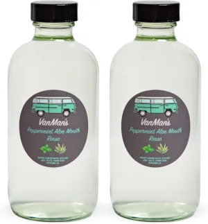 Vanman's - Oral Mouth Care Kit with Two Oral Rinse Mouthwash (8 Ounce) - Aloe, Fresh Mint Remineralizing Mouthwash for Gum Health, Bad Breath and Dry Mouth