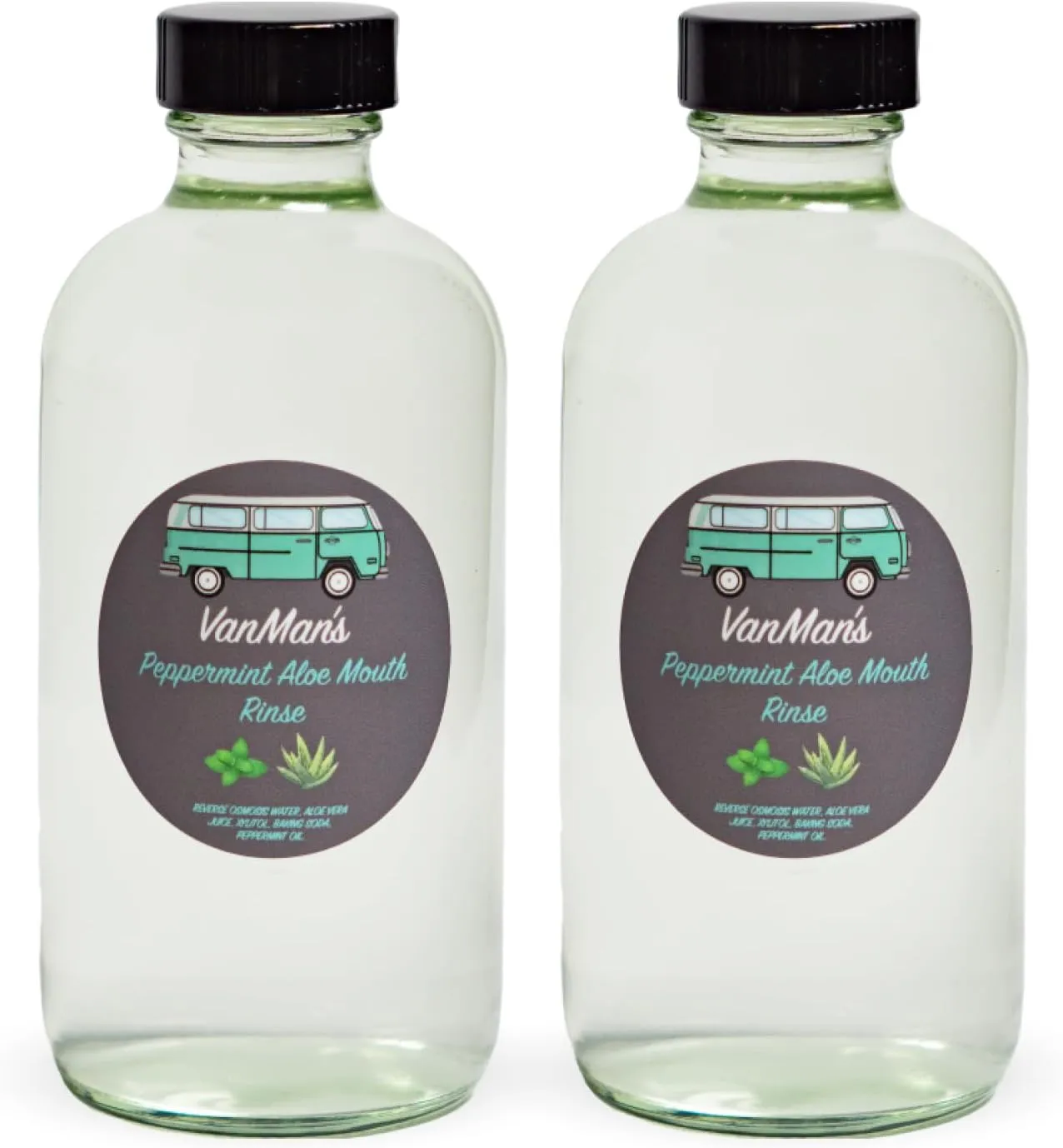 Vanman's - Oral Mouth Care Kit with Two Oral Rinse Mouthwash (8 Ounce) - Aloe, Fresh Mint Remineralizing Mouthwash for Gum Health, Bad Breath and Dry Mouth
