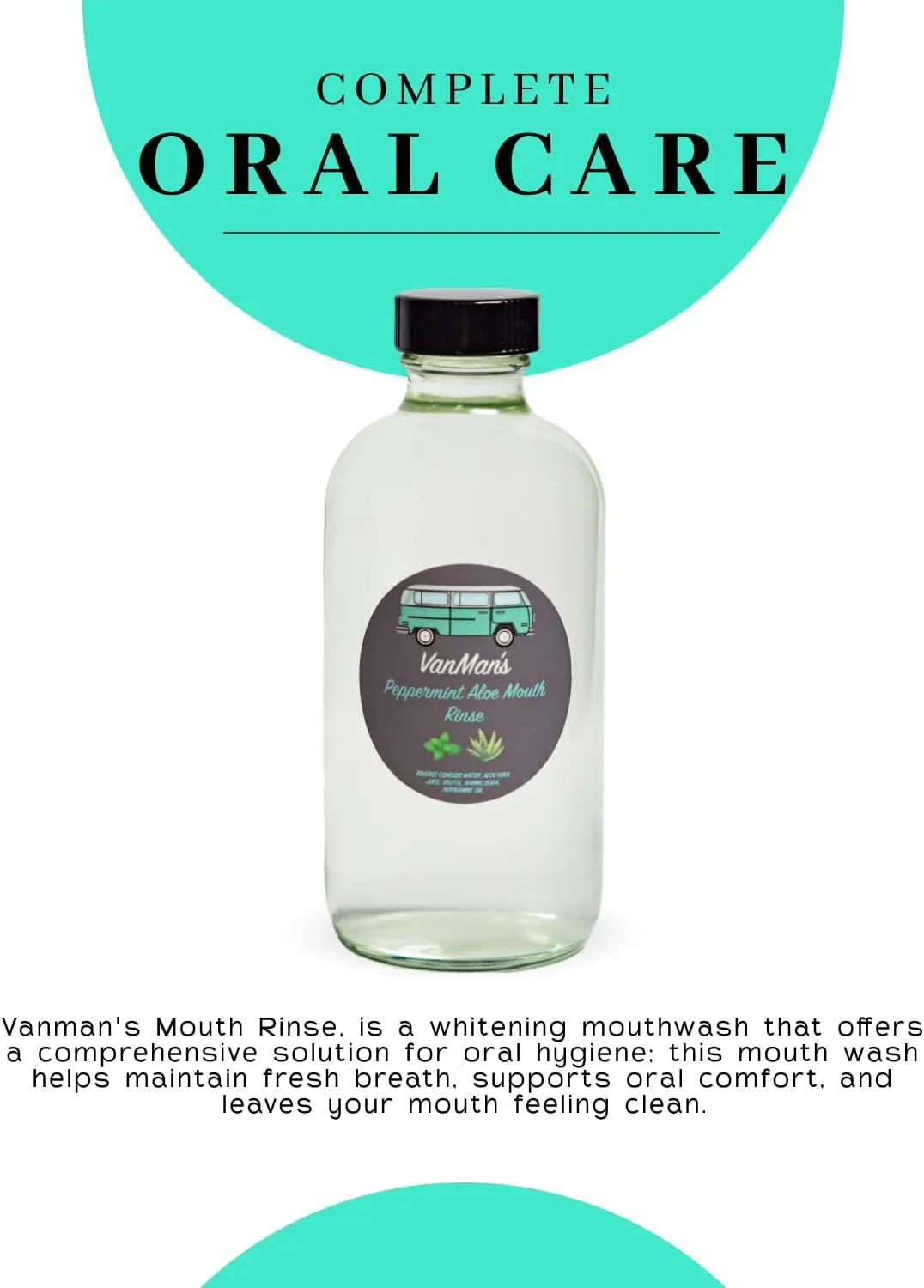 Vanman's - Oral Mouth Care Kit with Two Oral Rinse Mouthwash (8 Ounce) - Aloe, Fresh Mint Remineralizing Mouthwash for Gum Health, Bad Breath and Dry Mouth