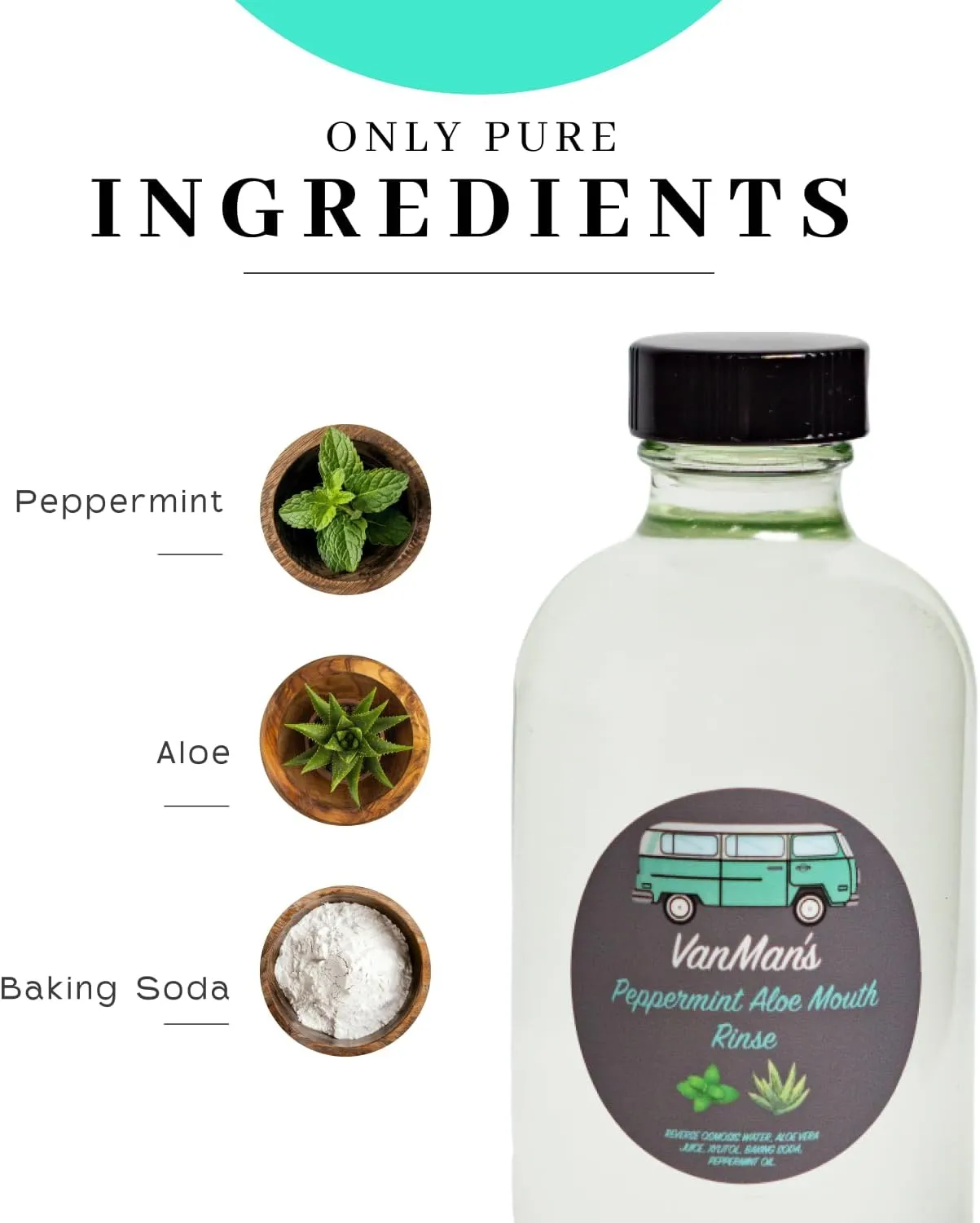 Vanman's - VanMan's Peppermint Aloe Mouth Rinse (8 Ounce) - Aloe, Fresh Mint Remineralizing Mouthwash for Gum Health, Bad Breath and Dry Mouth