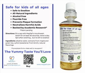 Watermelon Flavored Kid's Mouthwash, Safe to Swallow, Natural, Promotes Healthy Teeth, Gentle Taste, No Burn, Fluoride Free, Alcohol Free, 16.9oz (Pack of 2).