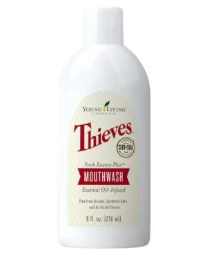 Young Living Thieves Fresh Essence Mouthwash - 8oz Alcohol-Free Dental Care for Fresh Breath and Oral Health - Teeth and Gum Cleaner - Whole-Mouth Clean