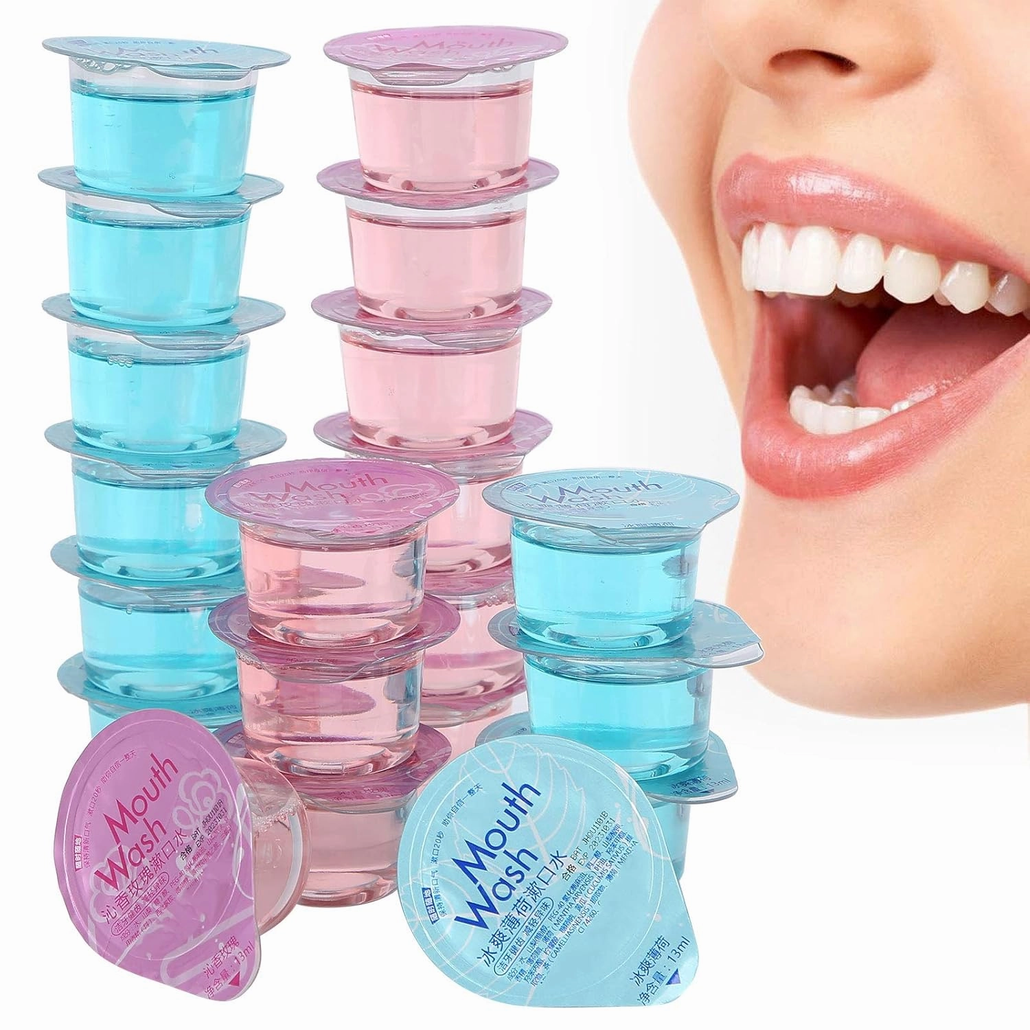 ZJchao Portable Jelly Mouthwash, Rose Mint Oral Cleaning Care Mouth Wash Freshen Breath Mouthwash, Remove Tooth, Remove Bad Breath (13ml*20pcs)