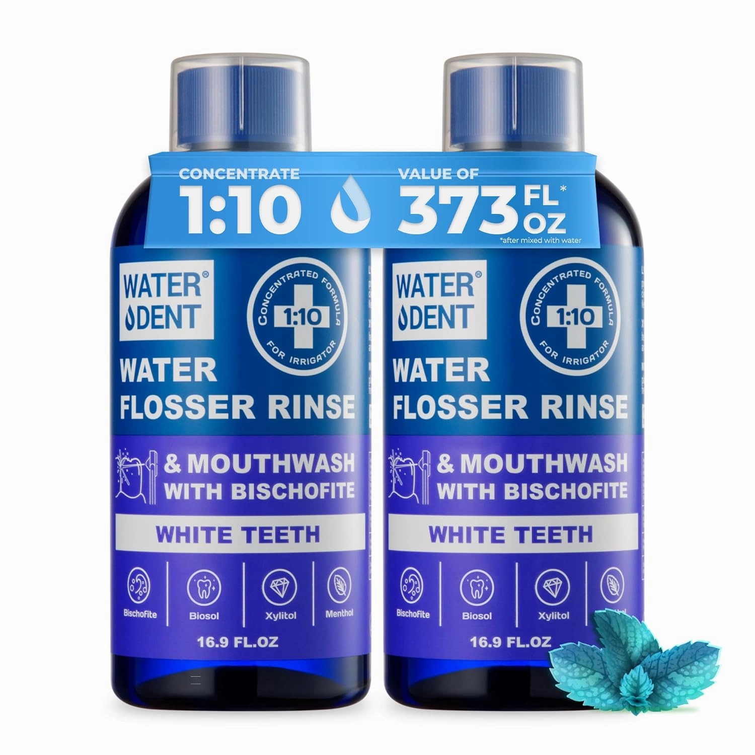 сoncentrated Irrigant | Mouthwash for Water flosser Teeth WHITENING | Add to Water Flossers| Fruit Flavor | When dilluted 33.8 fl.oz = 373 fl.oz | Peroxide Free. Made in USA
